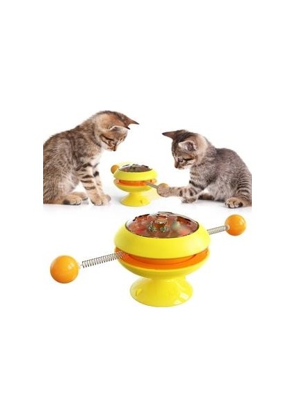 Oyuncaklar Için Kediler Için Fırıldak Oyuncaklar Whirling Pikap Oyunu Oyun Oyuncaklar Eğitim Yavru Interaktif Oyuncaklar Malzemeleri Pet Diş Fırçası Oyuncak (Sarı) (Yurt Dışından)