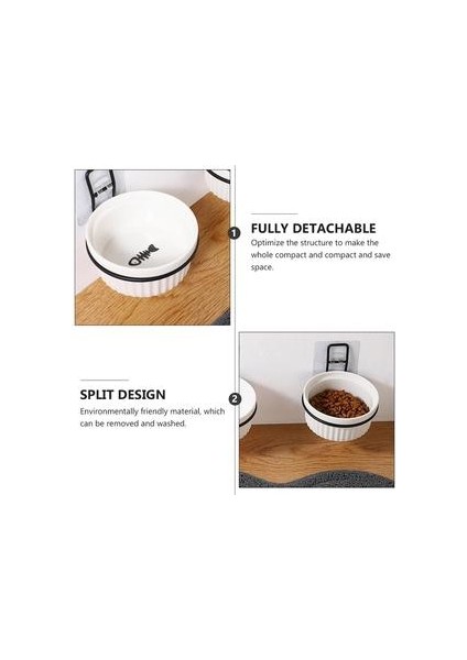 1 Set Duvara Monte Kedi Gıda Konteyner Pet Seramik Besleyici Asılı Pet Kase Asılı Sabit Kedi Kase (Beyaz Kase + Duvar Raf) | Köpek Besleme (Yurt Dışından) modelleri