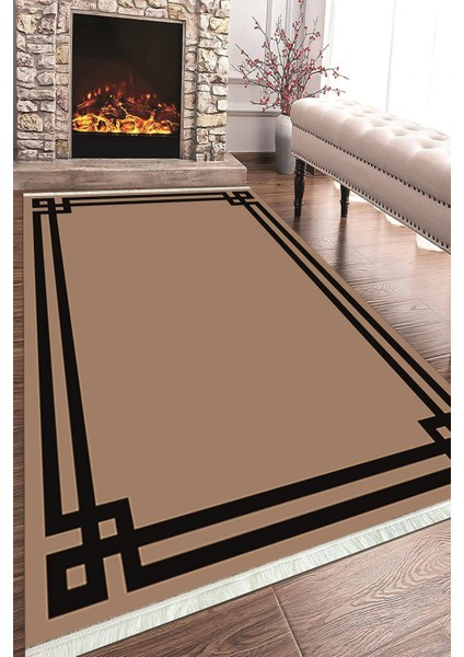 Baskılı Modern Desenli Kaymaz Tabanlı Yıkanabilir Şık Salon Halısı Mutfak Halısı ve Yolluk NH-HT-438