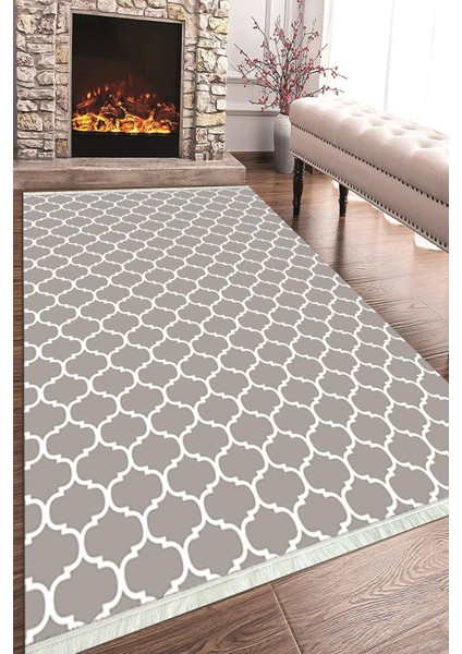 Baskılı Modern Desenli Kaymaz Tabanlı Yıkanabilir Şık Salon Halısı Mutfak Halısı ve Yolluk NH-HT-547