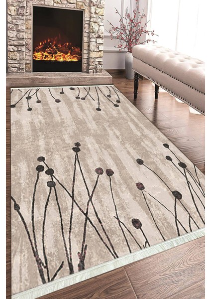 Baskılı Modern Desenli Kaymaz Tabanlı Yıkanabilir Şık Salon Halısı Mutfak Halısı ve Yolluk NH-HT-458