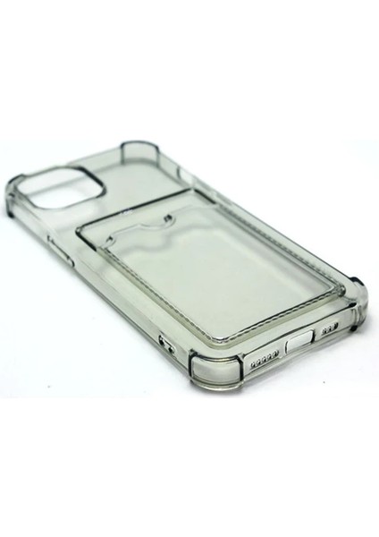 Apple iPhone 13 Pro Kılıf Silikon Şeffaf Kredi Kartlık Bölmeli Antişok Dört Köşe Darbe Korumalı fiyatları