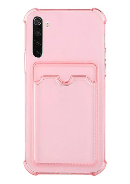 Xiaomi Redmi Note 8 Kılıf Silikon Şeffaf Kredi Kartlık Bölmeli Antişok Dört Köşe Darbe Korumalı