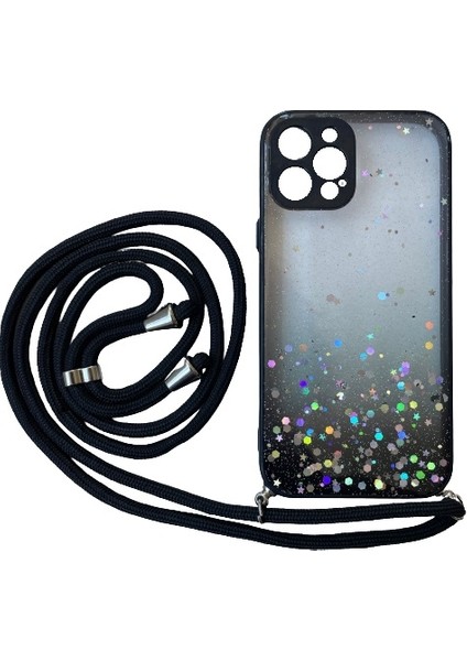 Xiaomi Redmi Note 9 Pro Max Kılıf Simli Boyuna Asmalı Ipli Kamera Korumalı Kapak