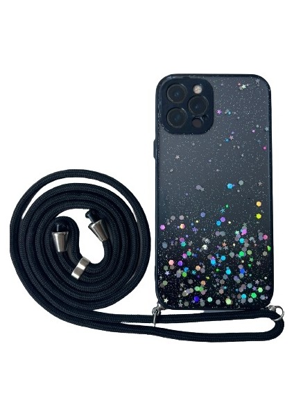 Xiaomi Redmi Note 9 Pro Max Kılıf Simli Boyuna Asmalı Ipli Kamera Korumalı Kapak