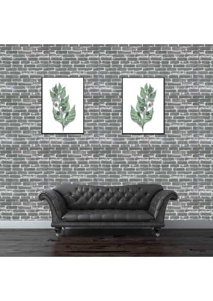 3D Kendinden Yapışkanlı Alaca Gri Salon Duvar Kağıdı Paneli NW24
