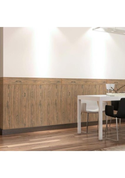 Ahşap Desen 3D Kendinden Yapışkanlı Salon Koridor Duvar Kağıdı Paneli NW84