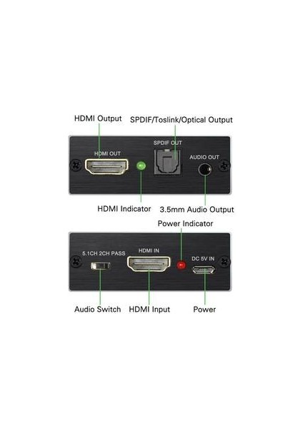 HDMI Uyumlu Ses Extractor Stereo Extractor Converter Optik Toslink Spdıf HDMI Uyumlu Ses Splitter Adaptörü | HDMI Kabloları (Yurt Dışından)