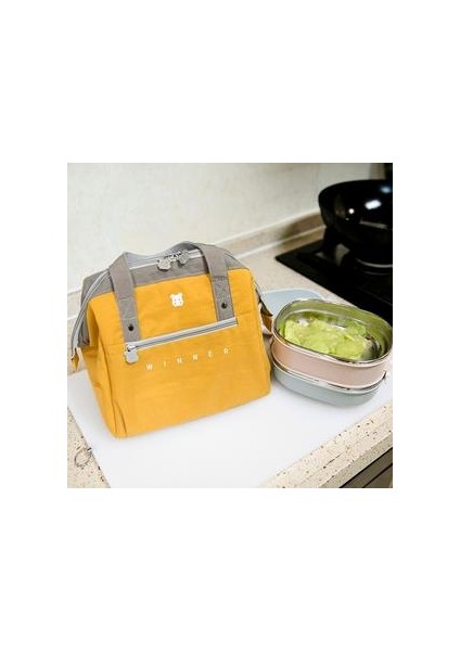 Termal Yalıtımlı Öğle Yemeği Kutusu Tote Soğutucu Bento Kılıfı Konteyner Okul Gıda Saklama Çantası (Sarı) fırsatları