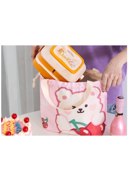 Sevimli Öğle Yemeği Çantası Kadın Taşınabilir Yalıtımlı Soğutucu Çanta Termal Ipli Öğle Yemeği Kutusu Tote Gıda Çantaları Kadınlar Çocuklar Için Öğle Yemeği Çanta(Yurt Dışından) modelleri