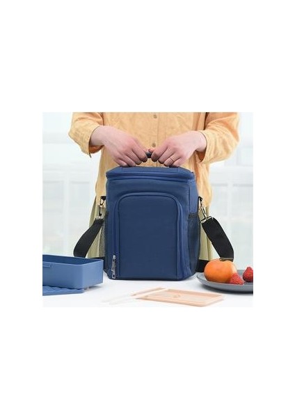 Gıda Termal Öğle Yemeği Çantası Su Geçirmez Oxford Bez Yalıtımlı Isı Çanta Taşınabilir Seyahat Crossbody Tote Organizatör | Öğle Yemeği Çantalar modelleri