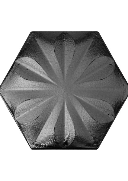 15x17 cm Çiçekli Mat Metalik Altıgen Çini Karo