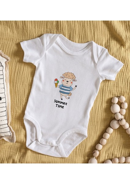 Kids Summer Time Tasarımlı Bebek Body Zıbın - Model 1
