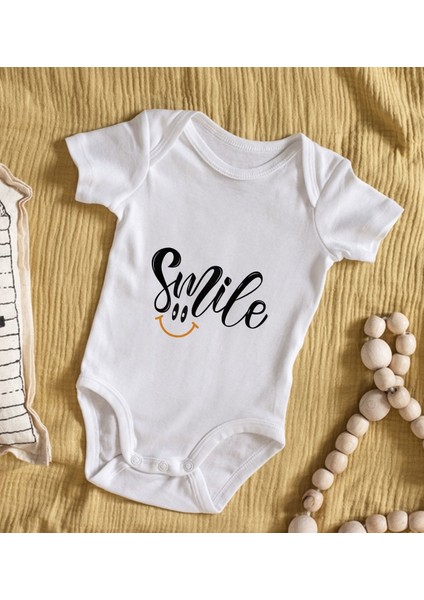 Kids Smile Tasarımlı Bebek Body Zıbın - Model 2 6 - 9 Ay