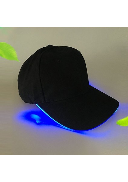 LED Işıklı Beyzbol Şapkası Erkek Dış Mekan Floresan Sunhat Stil Şarj Edilebilir Renk Siyah Şapka Mavisi Işık (Yurt Dışından)