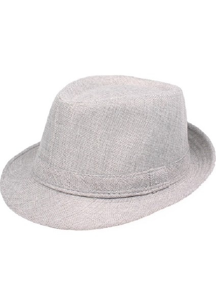 Açık Gri Moda Sahil Güneş Vizor Şapkası Katlanır Net Yüzey Caz Şapkası 58 cm (Yurt Dışından)