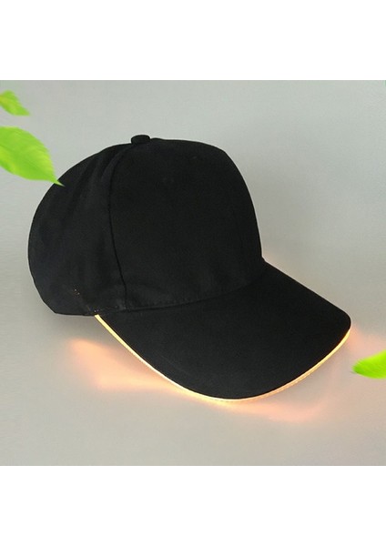 LED Işıltılı Beyzbol Şapkası Erkek Dış Mekan Floresan Sunhat Stil Renk Siyah Şapka Sarı Işık (Yurt Dışından)