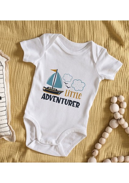 Kids Little Adventurer Tasarımlı Bebek Body Zıbın - Model 1 6 - 9 Ay