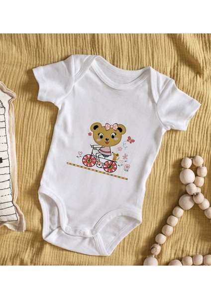 Kids Sevimli Ayı Tasarımlı Bebek Body Zıbın - Model 2 9-12 Ay