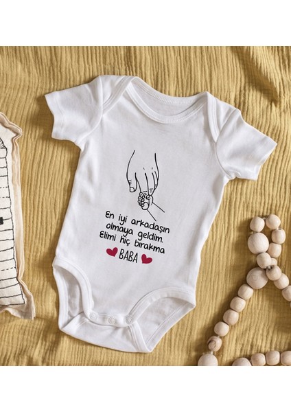 Kids En Iyi Arkadaşın Olmaya Geldim Tasarımlı Bebek Body Zıbın - Model 1 3-6 Ay