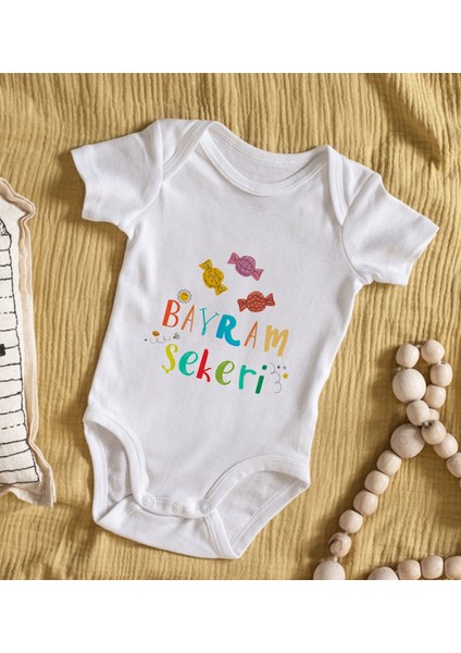 Kids Bayram Şekeri Tasarımlı Bebek Body Zıbın - Model 1 12-18 Ay