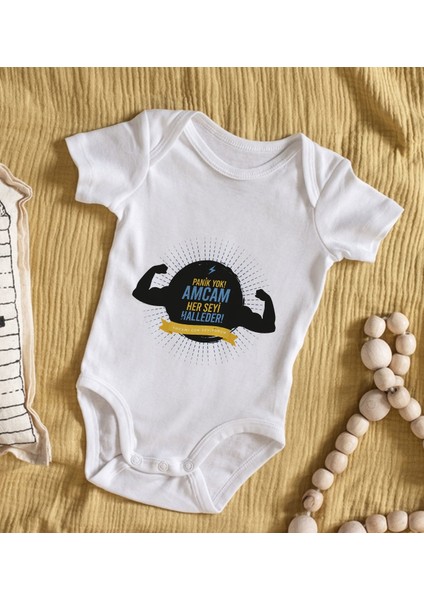 Kids Amcam Her Şeyi Halleder Tasarımlı Bebek Body Zıbın - Model 1