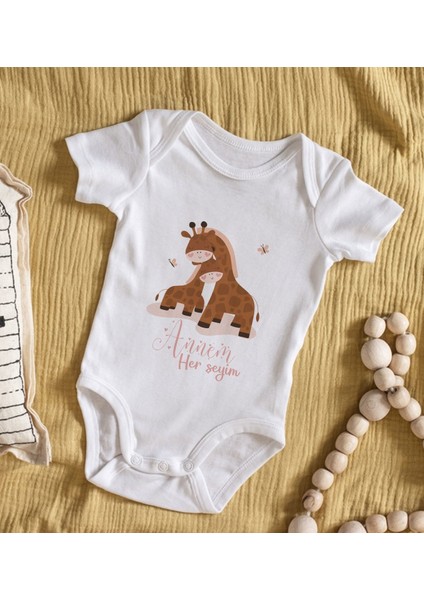 Kids Annem Her Şeyim Tasarımlı Bebek Body Zıbın - Model 2 0-3 Ay
