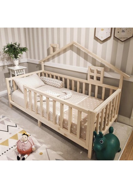 Luxury Montessori Doğal Bebek ve Çocuk Karyolası
