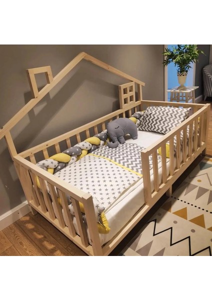 Baby Kinder Luxury Montessori Doğal Bebek ve Çocuk Karyolası