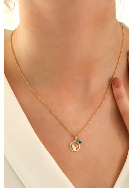 14 Ayar Altın Singapur Zincir Kedi-Göz Kolye fırsatları