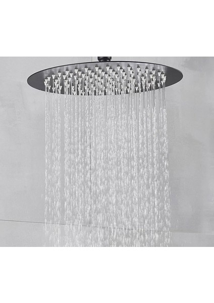 Tepe Duş Başlığı Oval Slim 304 Metal Ø25 cm Siyah