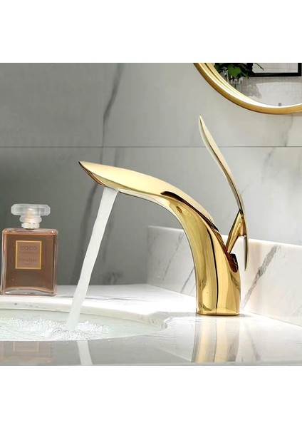 Lavabo Bataryası Leaf Altın Gold