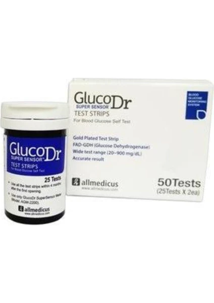 Gluco Dr Super Sensor Strip 50 Adet:1 Kutu