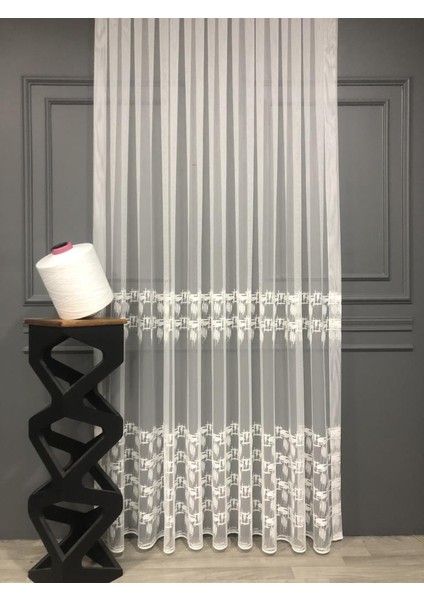 Tül Perde Fırça Desen Brode Işlemeli Tül