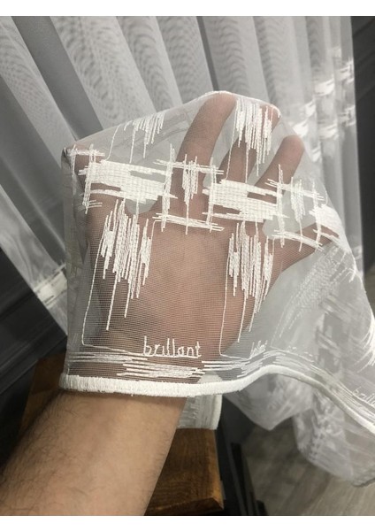 Tül Perde Fırça Desen Brode Işlemeli Tül indirimleri