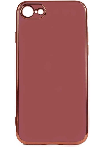 Iphone Se 2020 Parlak Kenarlı Bark Silikon Kılıf Ekran Koruyucu