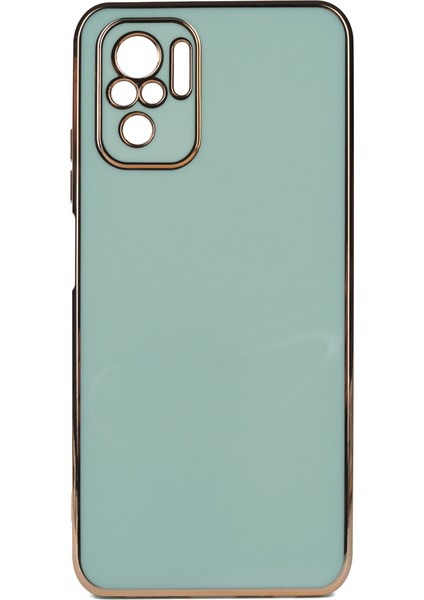Xiaomi Redmi Note 10S Parlak Kenarlı Bark Silikon Kılıf Kırılmaz Ekran Koruyucu