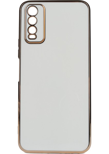 Vivo Y11S Parlak Kenarlı Bark Silikon Kılıf Ekran Koruyucu