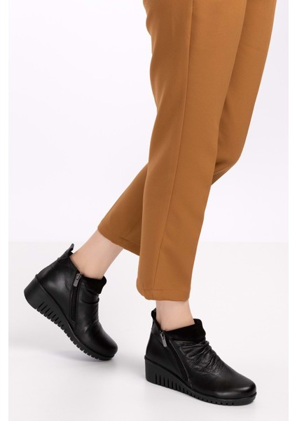 Kadın Hakiki Deri Kaymaz Dolgu Topuk Taban ESFA.2003 - Siyah - 36 modelleri