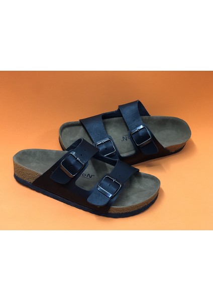 Iki Tokalı Tam Ortopedik Ter Yapmaz Birkenstock Model Bay Bayan Terlik Neon