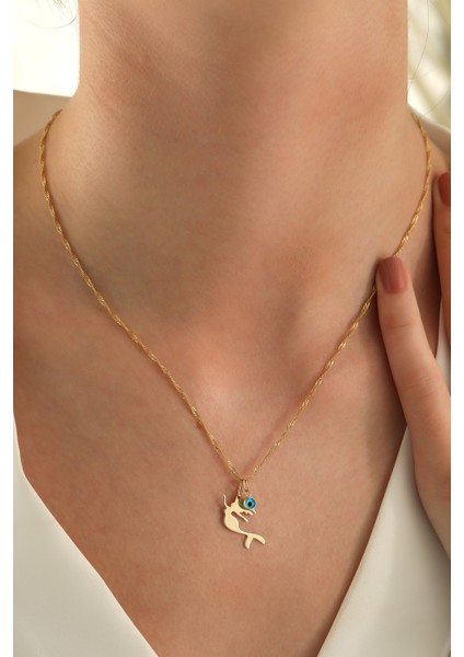 14 Ayar Altın Singapur Zincir Deniz Kızı-Göz Kolye fırsatları