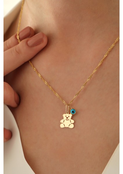 14 Ayar Altın Singapur Zincir Ayıcık-Göz Kolye fiyatları