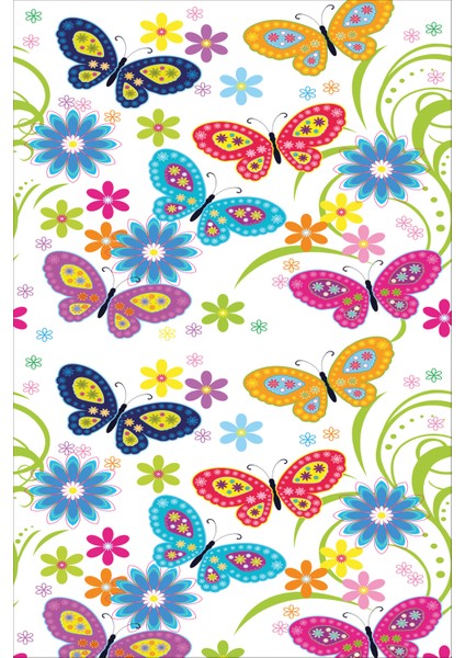 Dijital Baskılı Kaymaz Tabanlı Yıkanabilir Kelebekli Çocuk Odası Halısı NHÇ-HP-650 fiyatları