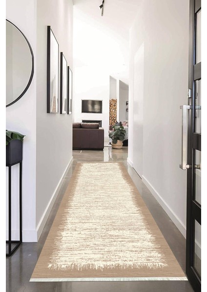 Dijital Baskılı Kaymaz Taban Yıkanabilir Sade Desenli Koridor Halısı Yolluk NHU-HS-385