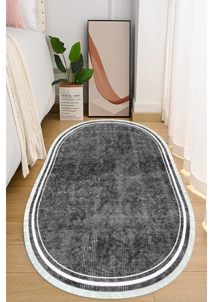 Dijital Baskılı Kaymaz Taban Yıkanabilir Oval Salon Halısı Mutfak Halısı ve Yolluk NHO-SD-245