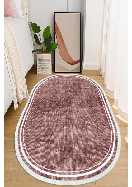 Dijital Baskılı Kaymaz Taban Yıkanabilir Oval Salon Halısı Mutfak Halısı ve Yolluk NHO-SD-243