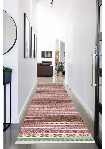 Dijital Baskılı Kaymaz Taban Yıkanabilir Modern Desenli Koridor Halısı Yolluk Nhu-Hk-20