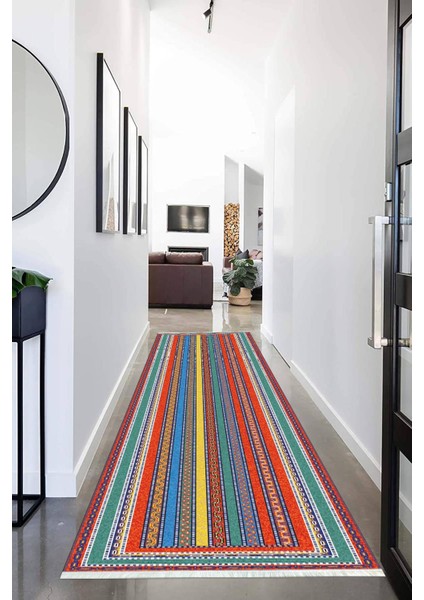 Dijital Baskılı Kaymaz Taban Yıkanabilir Modern Desenli Koridor Halısı Yolluk Nhu-Hk-3