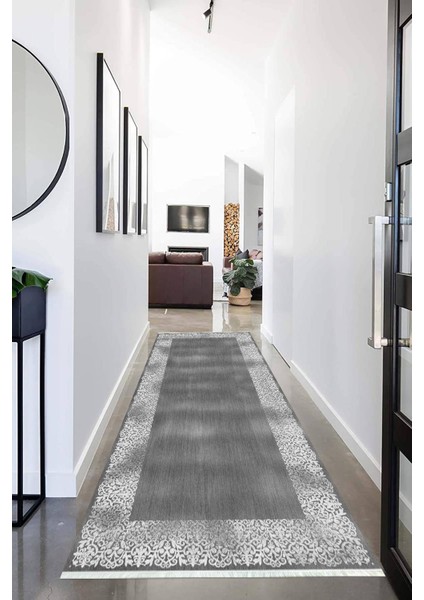 Dijital Baskılı Kaymaz Taban Yıkanabilir Modern Desenli Koridor Halısı Yolluk NHU-HK-154