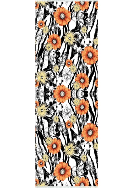 Dijital Baskılı Kaymaz Taban Yıkanabilir Modern Desenli Koridor Halısı Yolluk NHU-HS-359